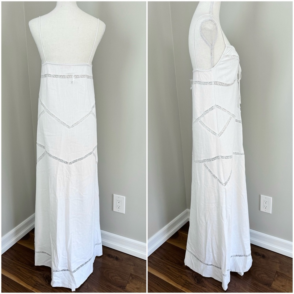 Olivaceous Kallen Maxi Dress A-line lace detail In White size S - Picture 6 of 15